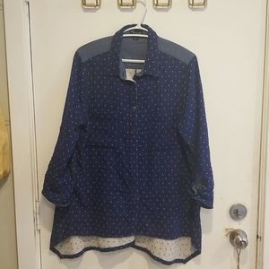 Blue button down- Large